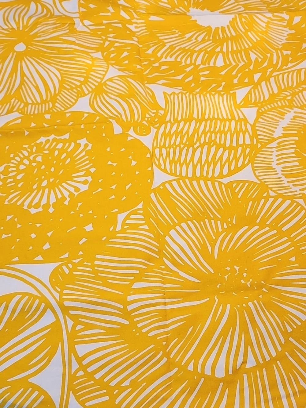 3 Marimekko Yellow and White Yellow Tab Curtains